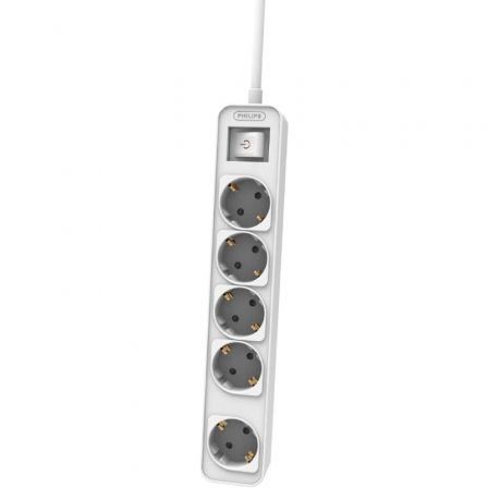 Regleta con interruptor philips chp2154w/10/ 5 tomas de corriente/ cable  1.5m/ blanco